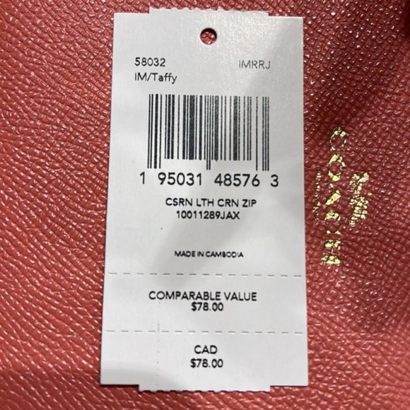 Coach Corner Zip Wristlet Gold / Taffy Leather - Picture 3 of 8